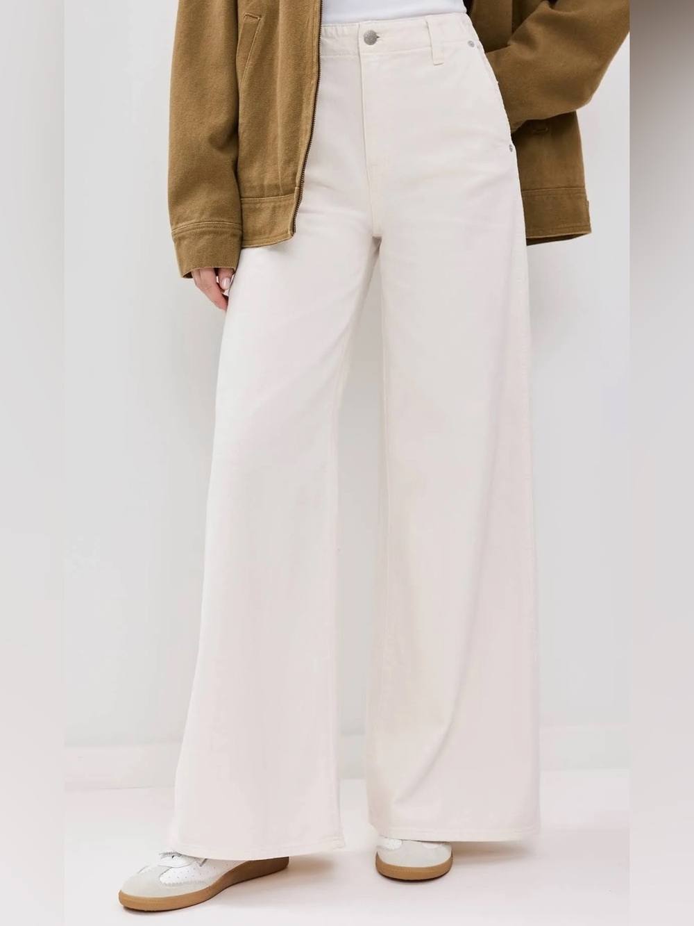NWT MADEWELL Wide Sweep Denim Trousers Jeans In Vintage Ivory